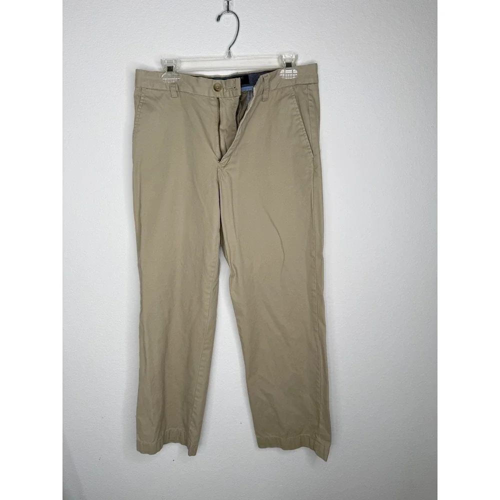 Banana Republic Mens Boot Cut Chino Pants 31x30 Khaki Tan 100% Cotton Trousers